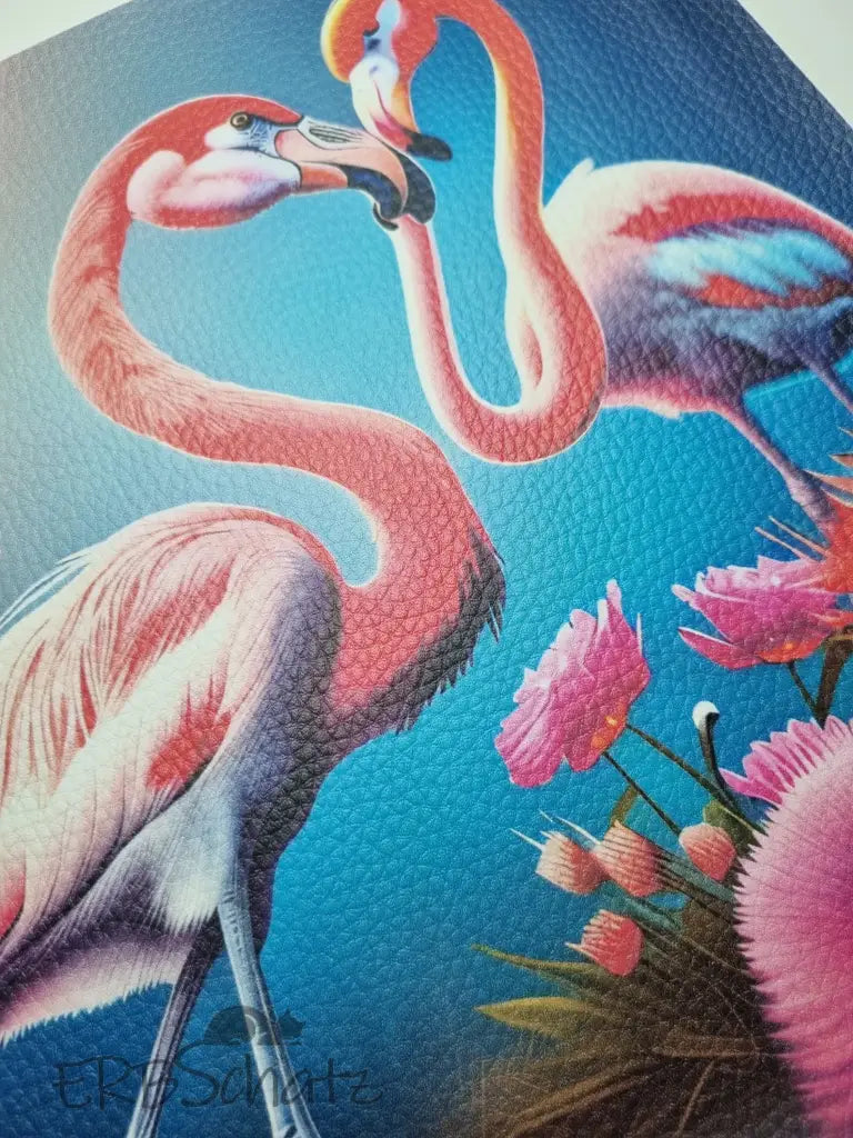 Kunstleder Panel Vibrant Flamingos 25x 25cm - P25