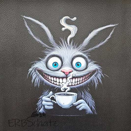 Kunstleder Panel Weird Coffee Bunny 30x 30cm - P30