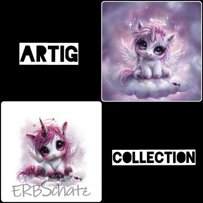 Kunstleder Panele Artig Angel Unicorn | 15x 15cm - P15