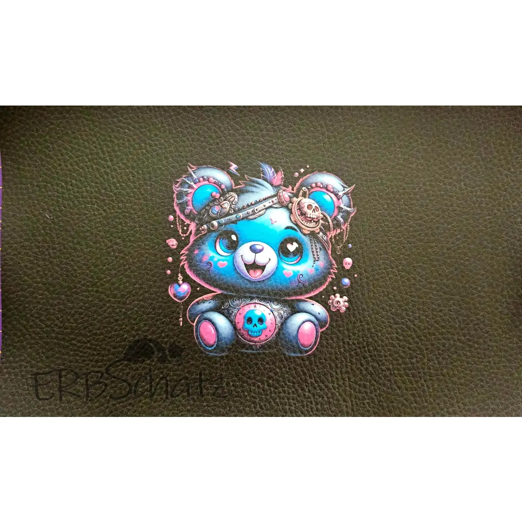 Kunstleder Panele Bears Collection - Blue Bear / 25x15cm