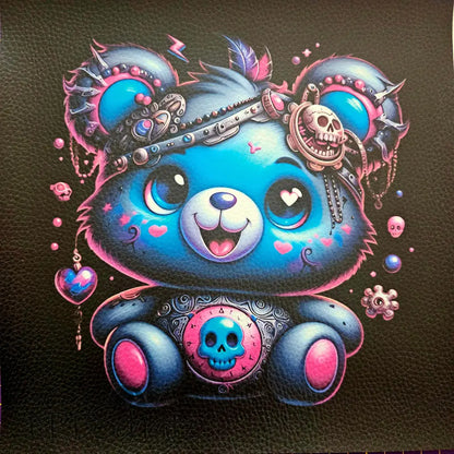 Kunstleder Panele Bears Collection - Blue Bear / 25x25cm