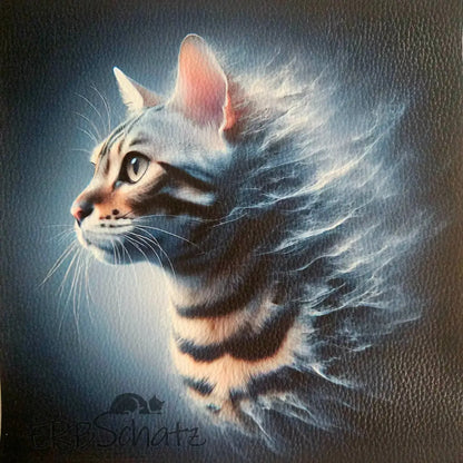 Kunstleder Panele Cloudy Cats Collection | 25x 25cm - Tiger