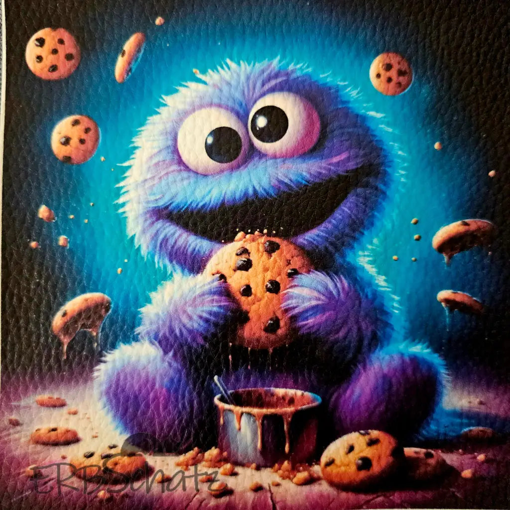 Kunstleder Panele CookieMonster 30x 30cm P30