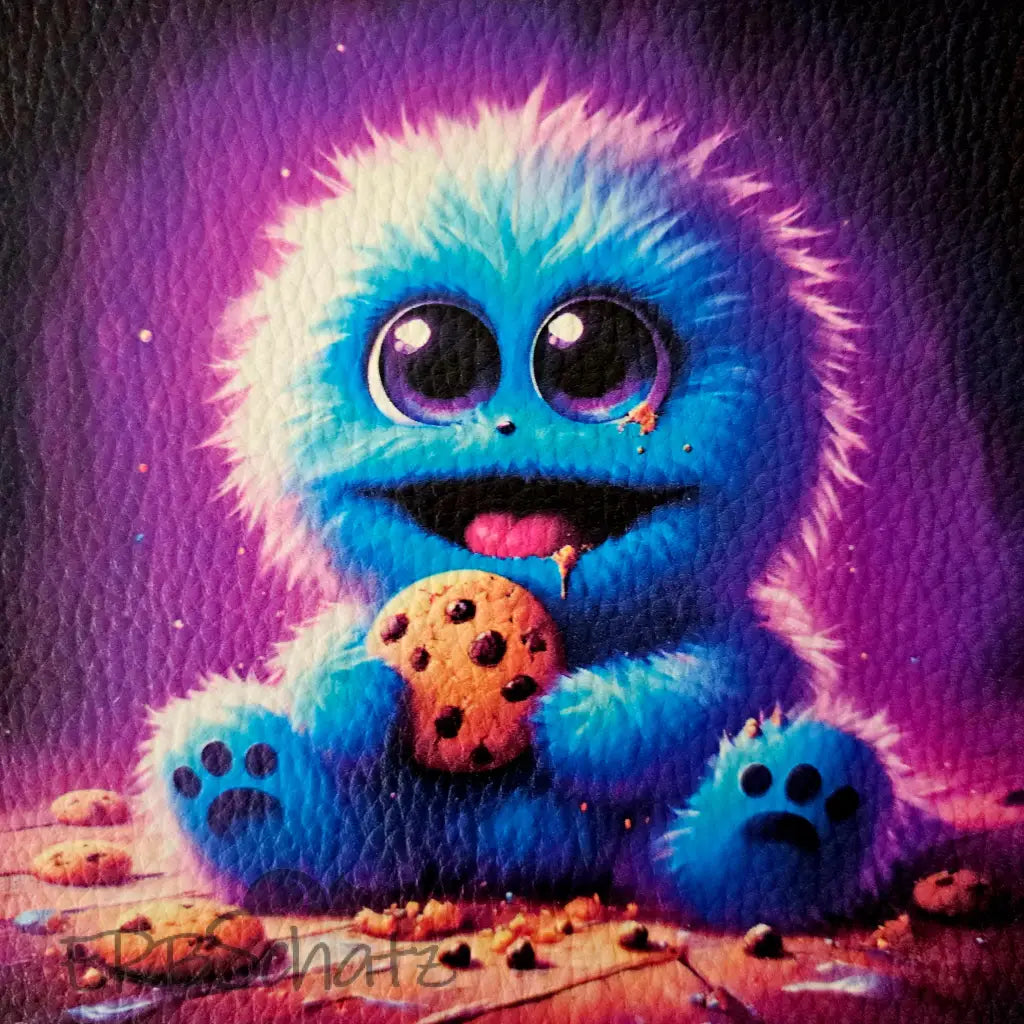 Kunstleder Panele CookieMonster 30x 30cm - P30