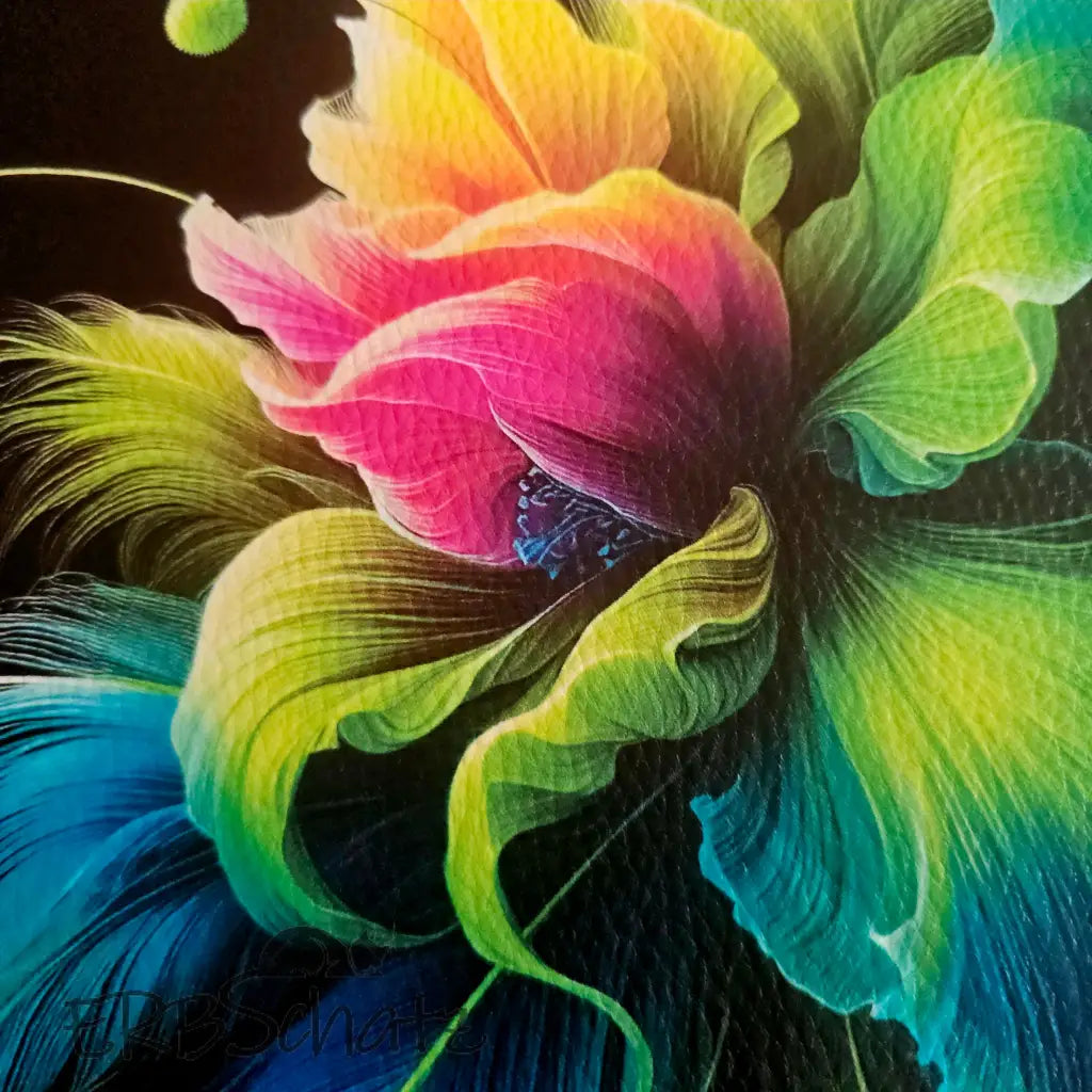 Kunstleder Panele Dark Flowers Collection | 25x 25cm P25