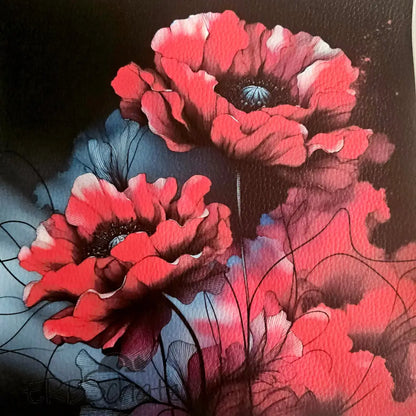 Kunstleder Panele Dark Flowers Collection | 25x 25cm P25