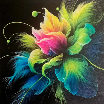 Kunstleder Panele Dark Flowers Collection | 25x 25cm P25