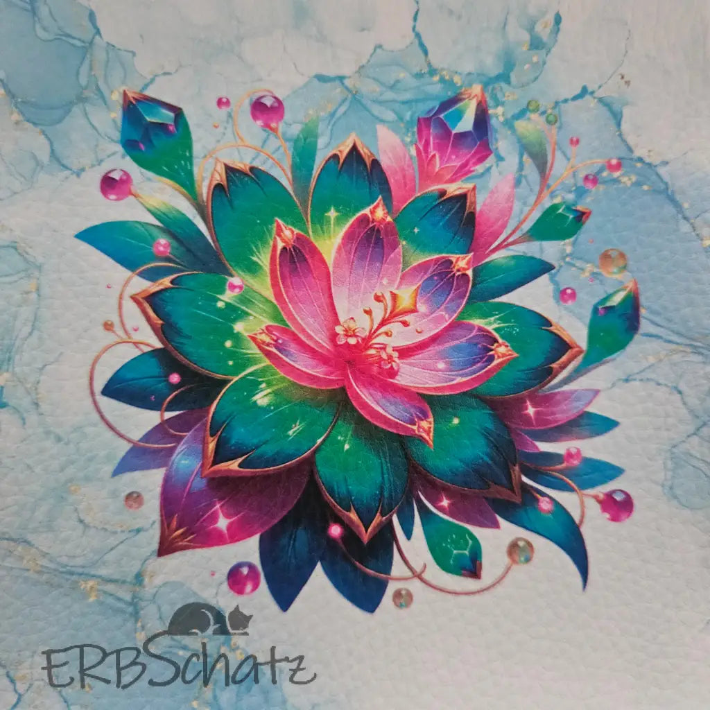 Kunstleder Panele Gems & Flowers 15x 15cm - Multicolour