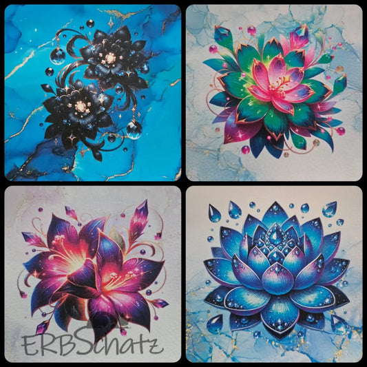 Kunstleder Panele Gems & Flowers 15x 15cm - P15