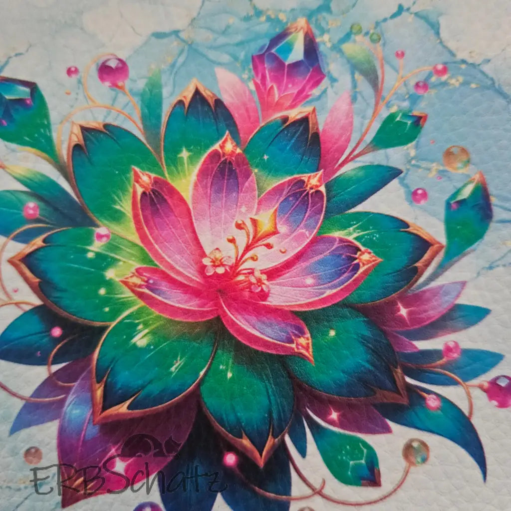 Kunstleder Panele Gems & Flowers 15x 15cm - P15