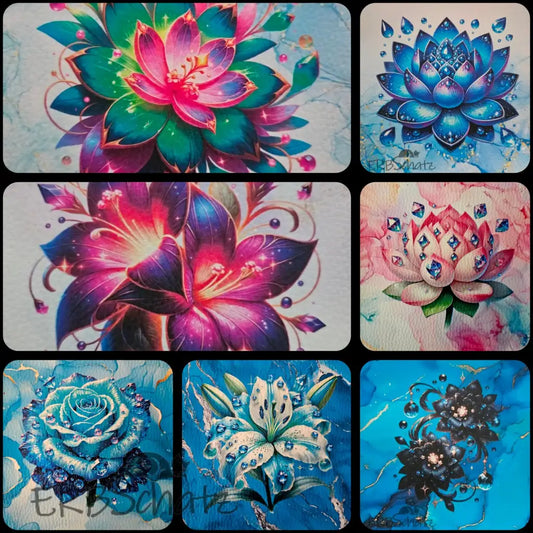 Kunstleder Panele Gems & Flowers 15x 15cm - P15