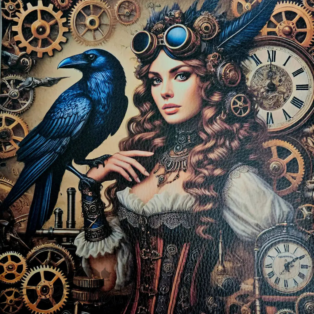 Kunstleder Panele Golden Steampunk Girl Collection 25 x cm