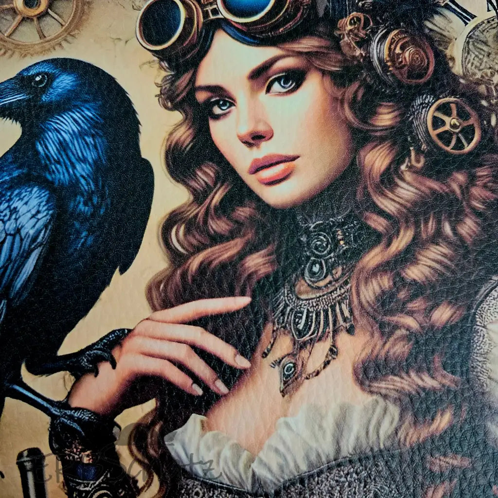 Kunstleder Panele Golden Steampunk Girl Collection 25 x cm