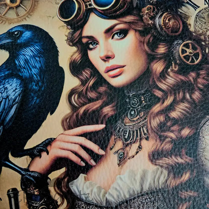 Kunstleder Panele Golden Steampunk Girl Collection 25 x cm