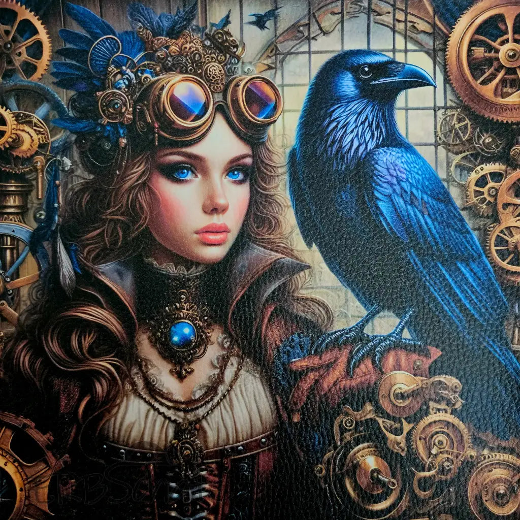 Kunstleder Panele Golden Steampunk Girl Collection 25 x cm