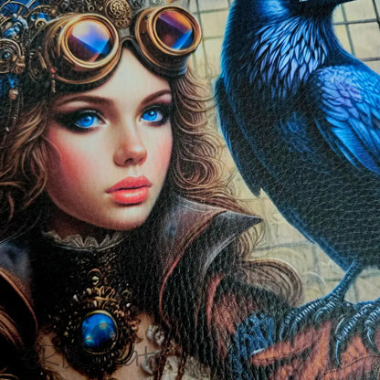 Kunstleder Panele Golden Steampunk Girl Collection 25 x cm