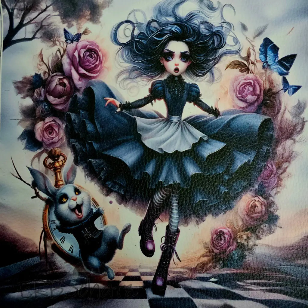 Kunstleder Panele Goth Alice 25x 25cm - P25