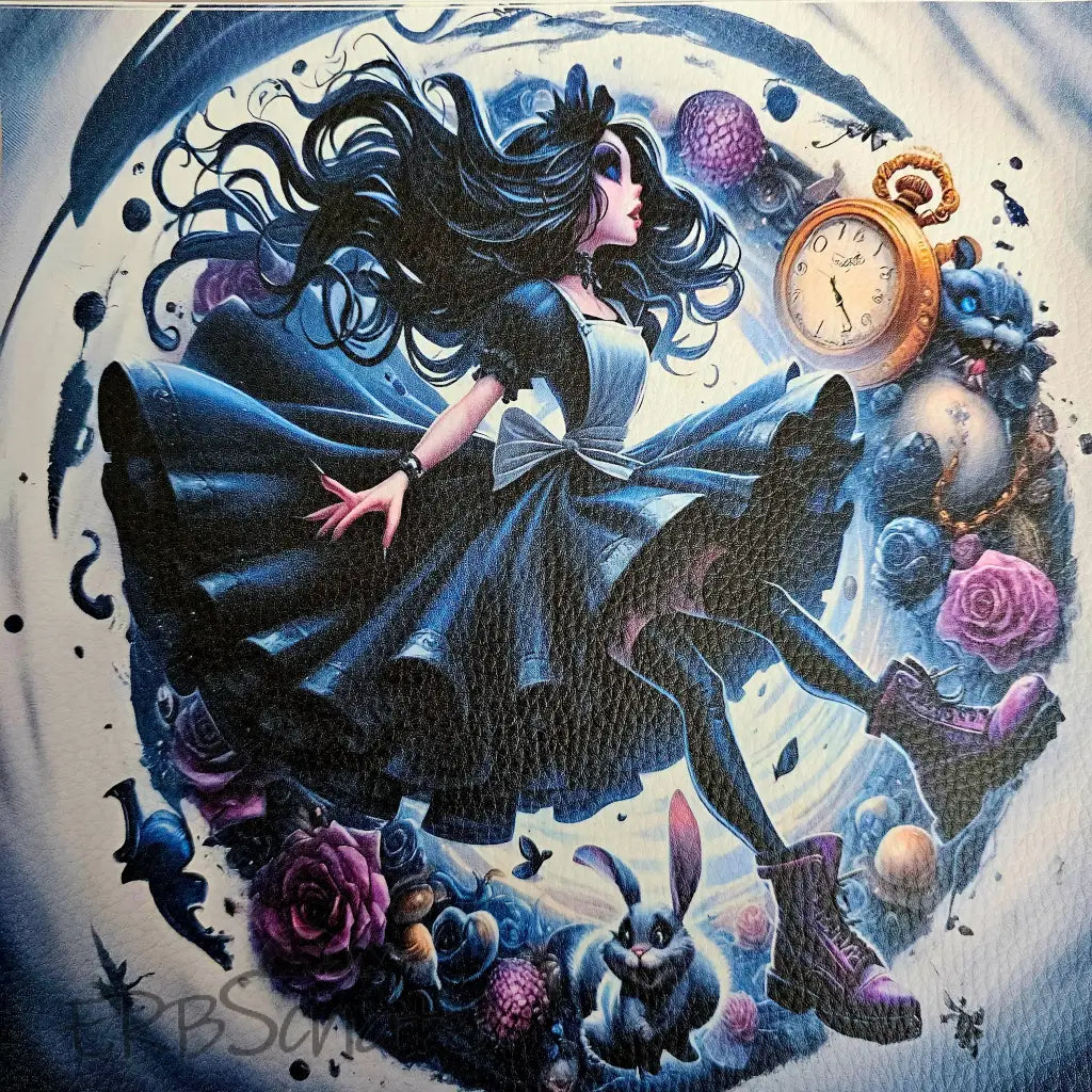 Kunstleder Panele Goth Alice 25x 25cm - P25
