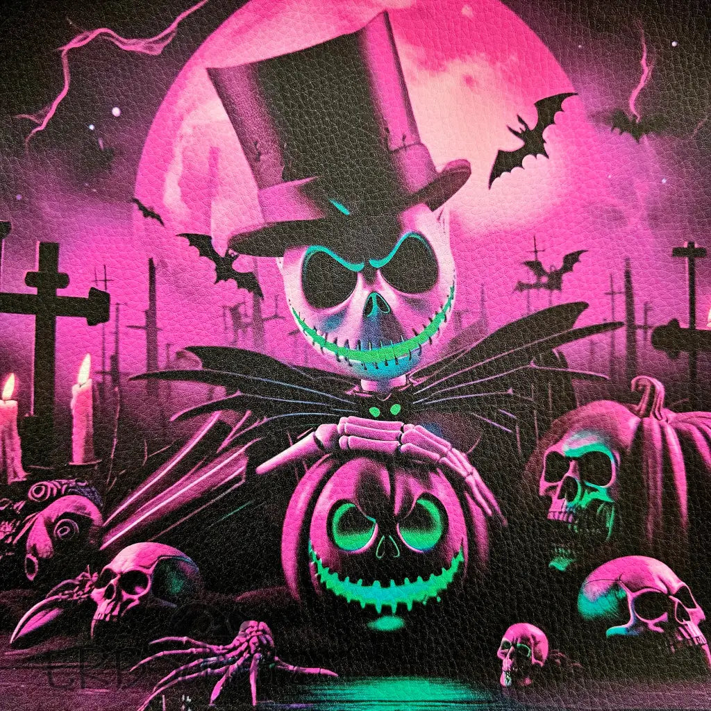 Kunstleder Panele Halloween Collection - Skeleton Kürbis