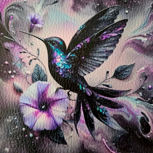 Kunstleder Panele Lilac Hummingbird | 25x 25cm - Lilac - P25
