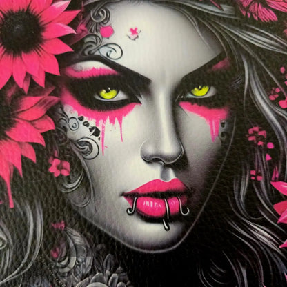 Kunstleder Panele Rocking Sunflower Lady | 25x 25cm - P25