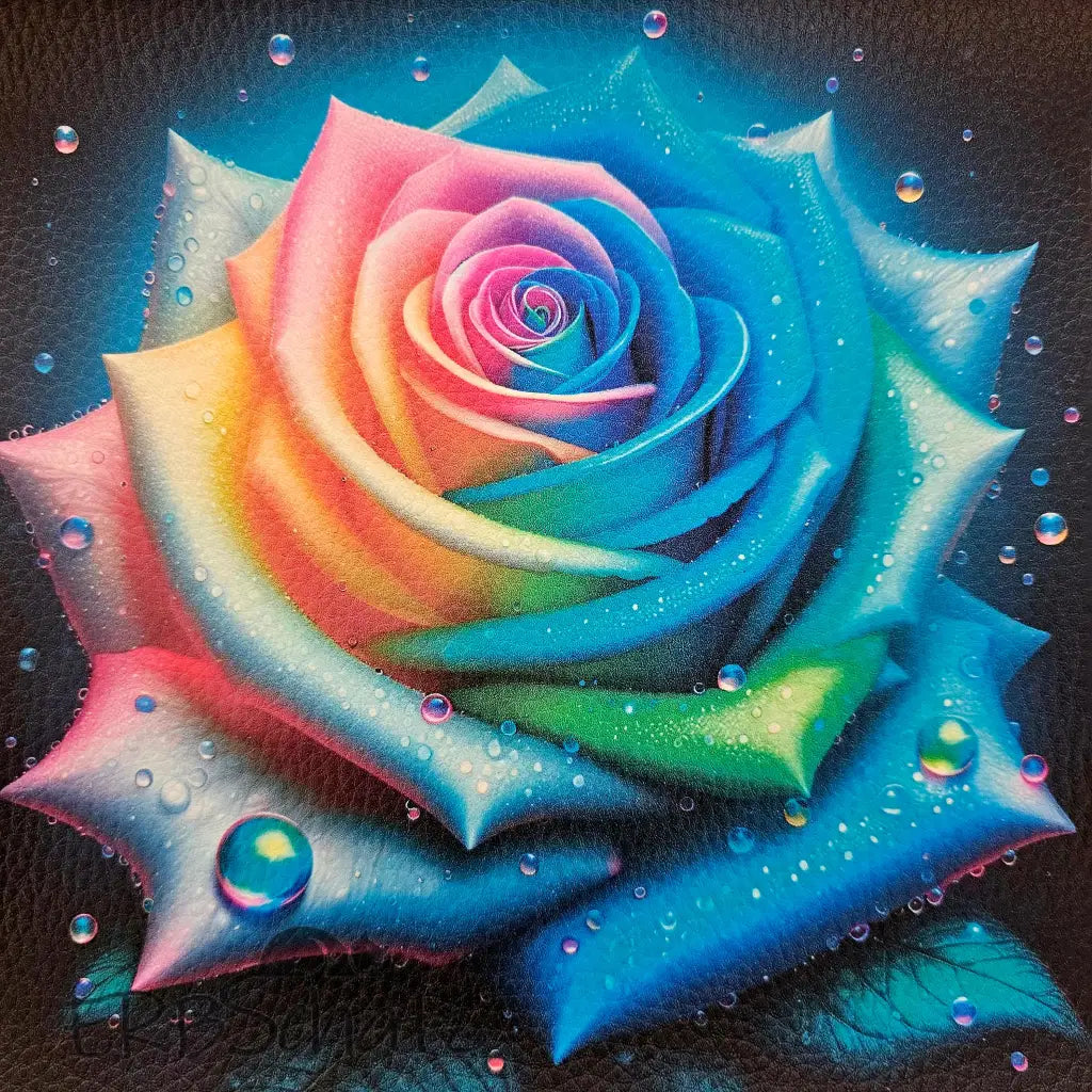 Kunstleder Panele Rose Collection - Turquoise / 15x15cm