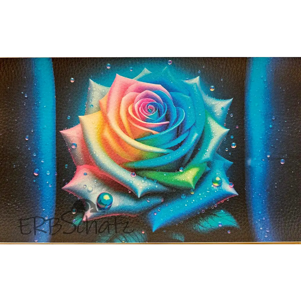 Kunstleder Panele Rose Collection - Turquoise / 25x15cm