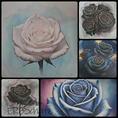 Kunstleder Panele Roses Metallise Collection | 25x 25cm P25