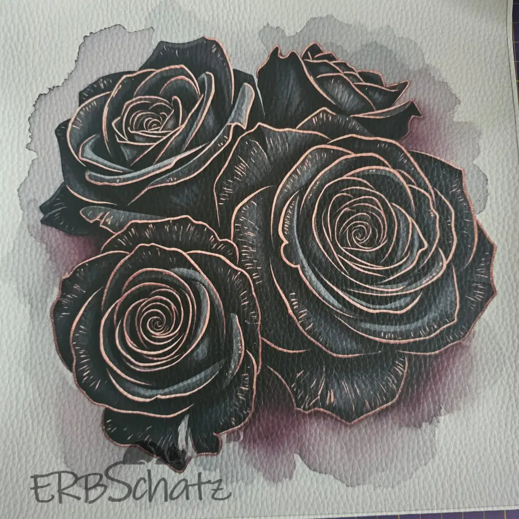 Kunstleder Panele Roses Metallise Collection | 25x 25cm P25