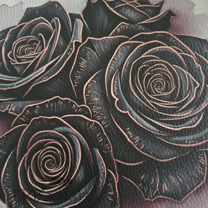 Kunstleder Panele Roses Metallise Collection | 25x 25cm P25