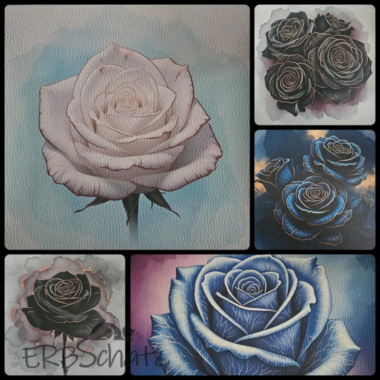 Kunstleder Panele Roses Metallise Collection | 30x 30cm
