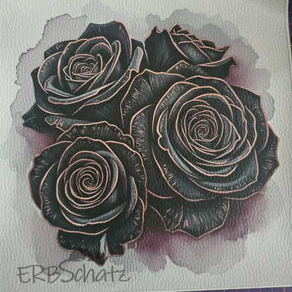 Kunstleder Panele Roses Metallise Collection | 30x 30cm