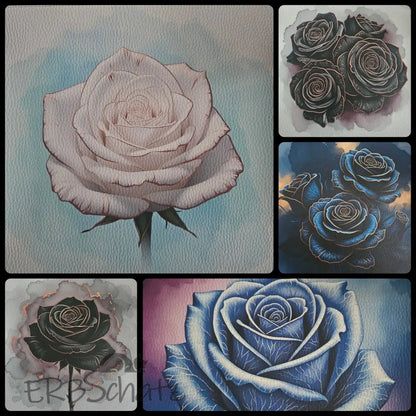 Kunstleder Panele Roses Metallise Collection | 30x 30cm