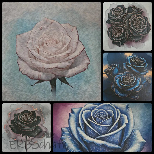 Kunstleder Panele Roses Metallise Collection | 30x 30cm