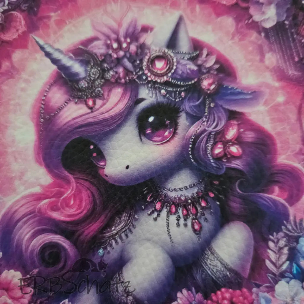 Kunstleder Panele Schmuckeinhorn 15x 15cm - P15