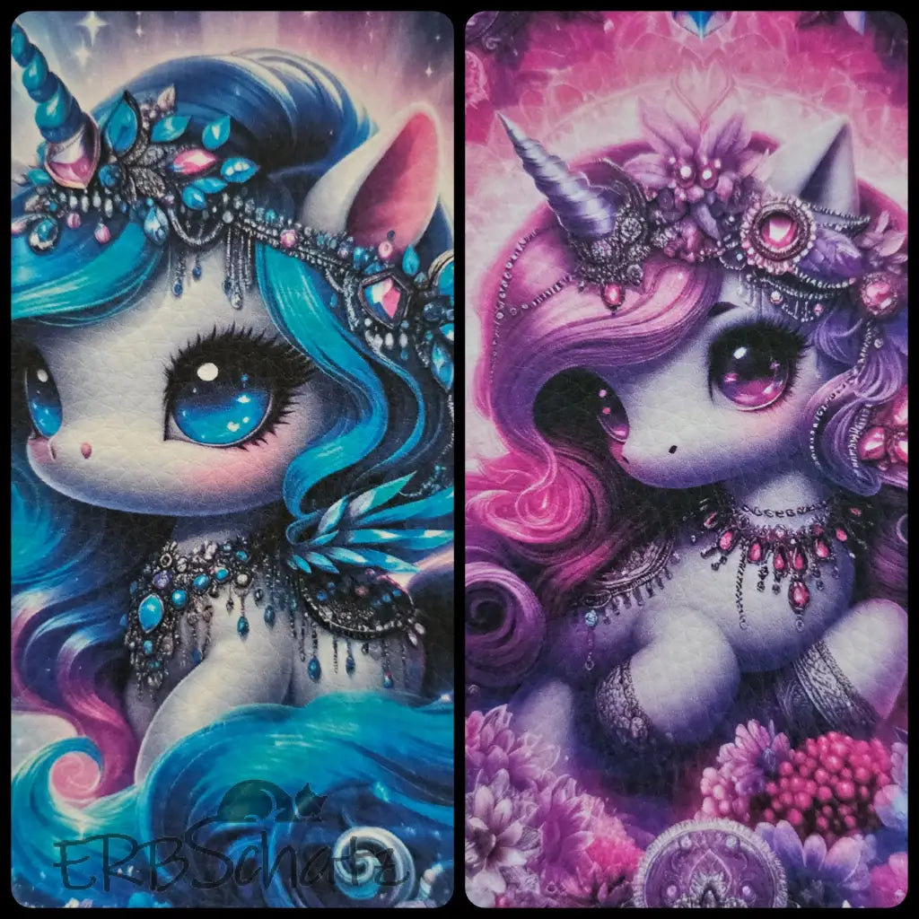 Kunstleder Panele Schmuckeinhorn 15x 15cm - P15