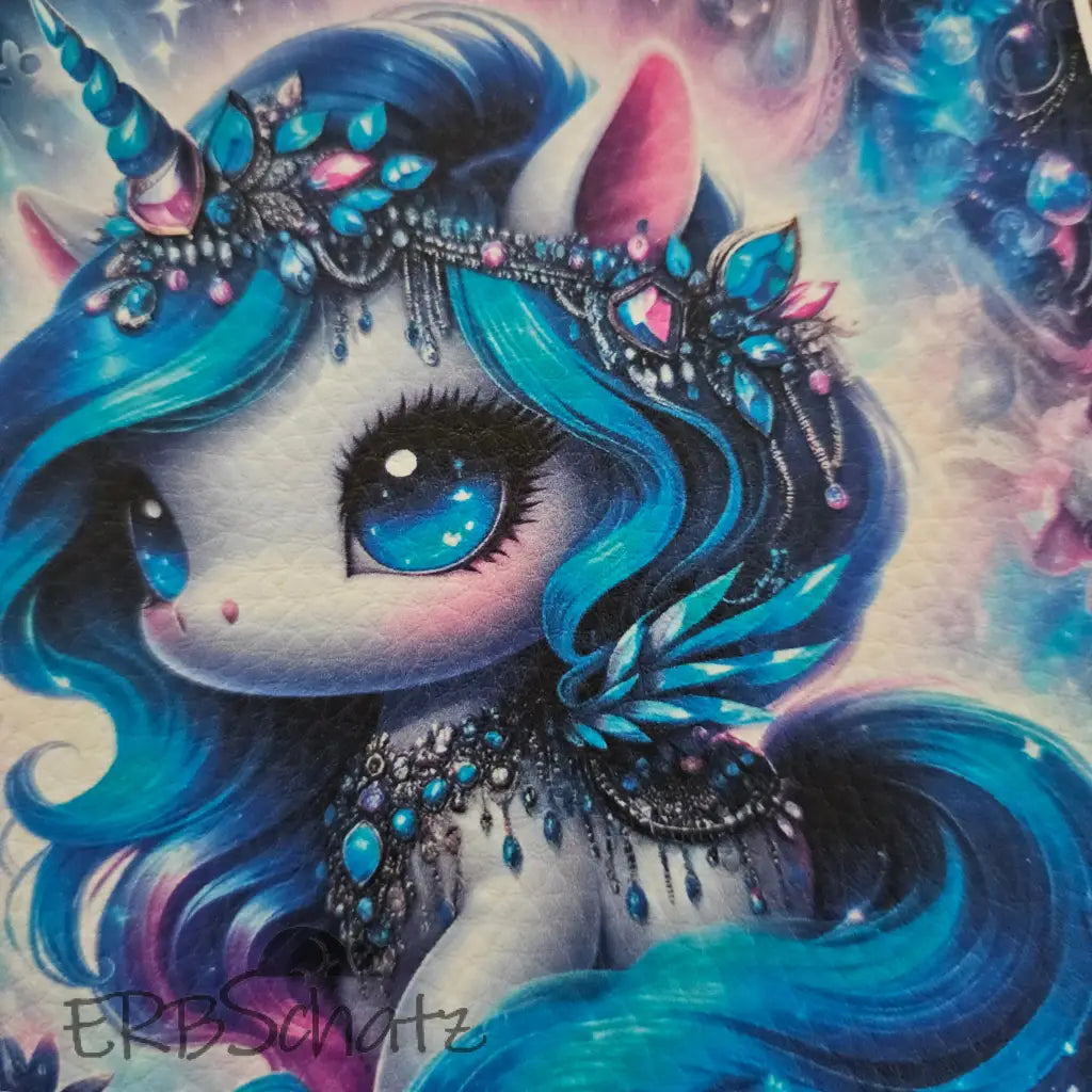 Kunstleder Panele Schmuckeinhorn 15x 15cm - P15