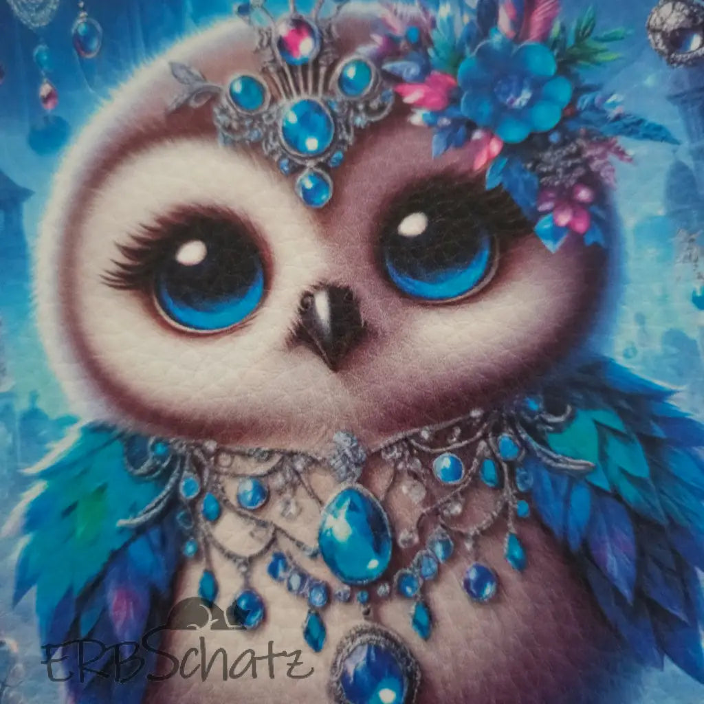 Kunstleder Panele Schmuckeule 15x 15cm - P15