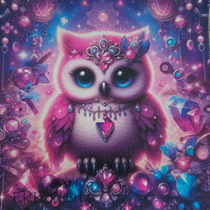 Kunstleder Panele Schmuckeule 15x 15cm - Schmuckeule Purple