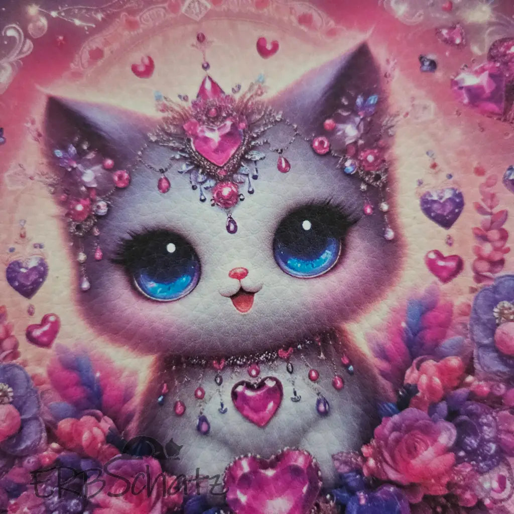 Kunstleder Panele Schmuckkatze 15x 15cm P15