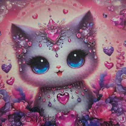 Kunstleder Panele Schmuckkatze 15x 15cm P15