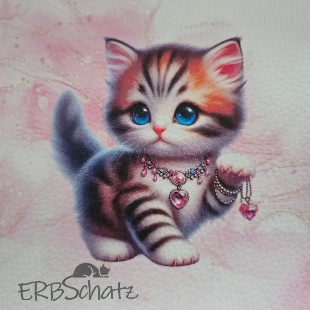 Kunstleder Panele Schmuckkatze 15x 15cm P15