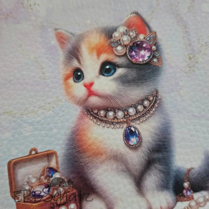 Kunstleder Panele Schmuckkatze 15x 15cm - P15