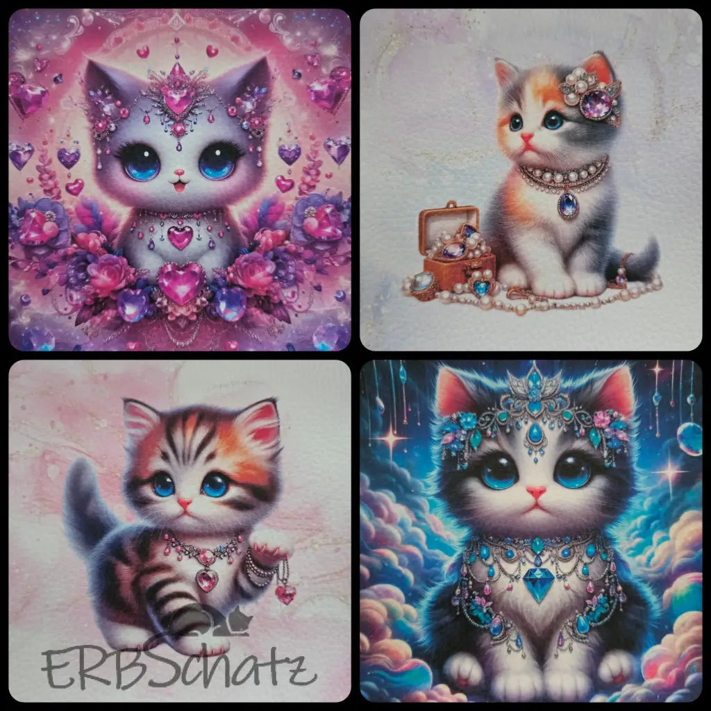 Kunstleder Panele Schmuckkatze 15x 15cm - P15