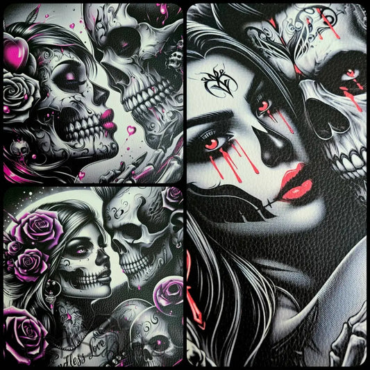 Kunstleder Panele Skeleton Lovers 30x30 cm - P30