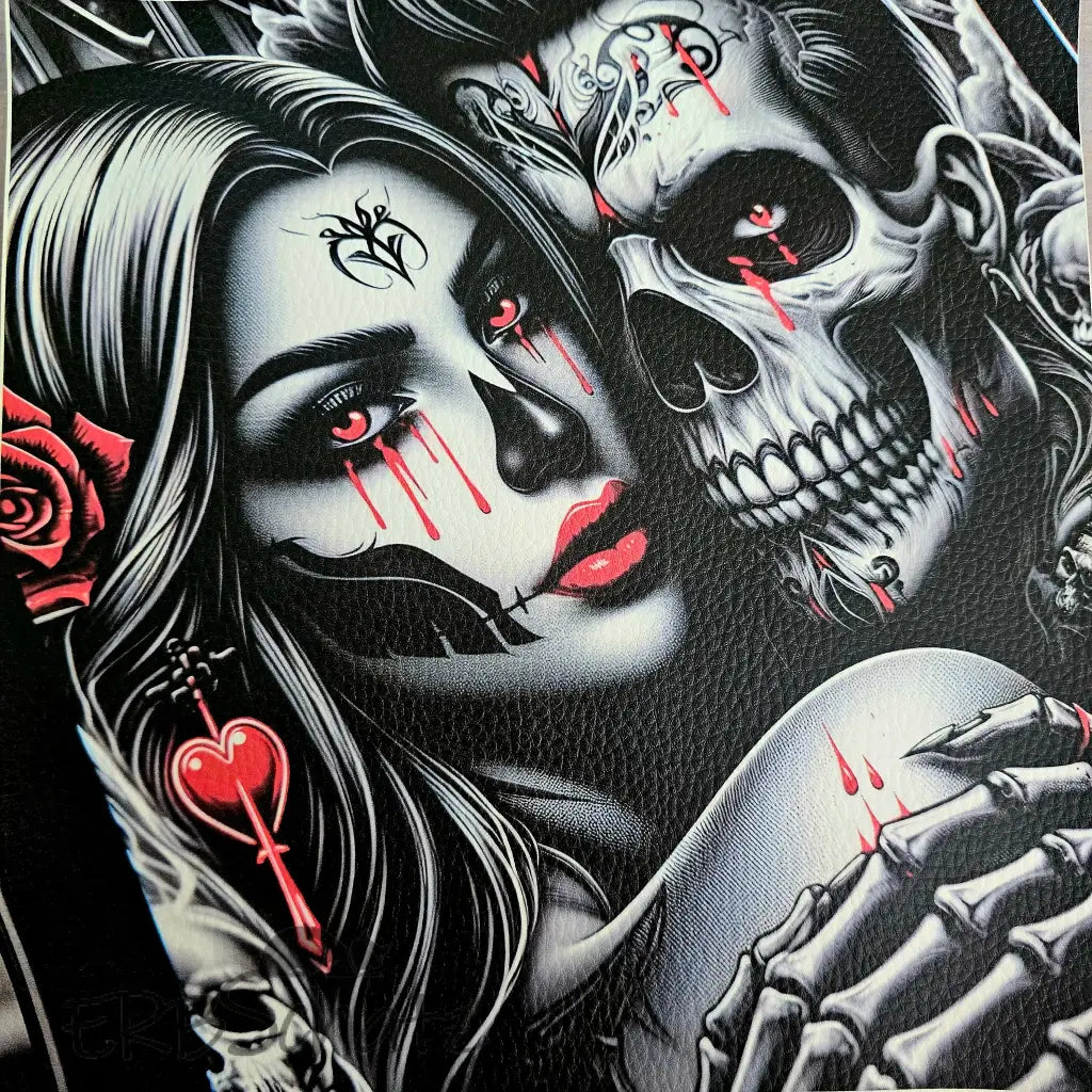 Kunstleder Panele Skeleton Lovers 30x30 cm - P30