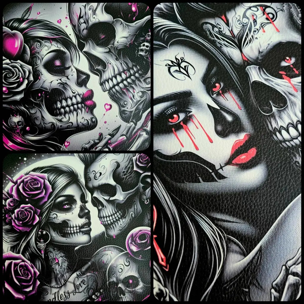 Kunstleder Panele Skeleton Lovers 30x30 cm - P30