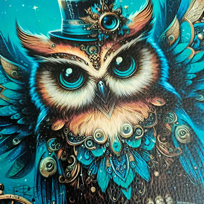Kunstleder Panele Steampunk Owl 25x25 cm - P25