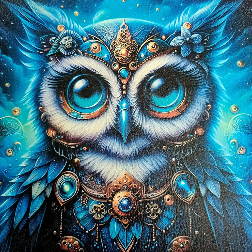 Kunstleder Panele Steampunk Owl 30x30 cm - P30