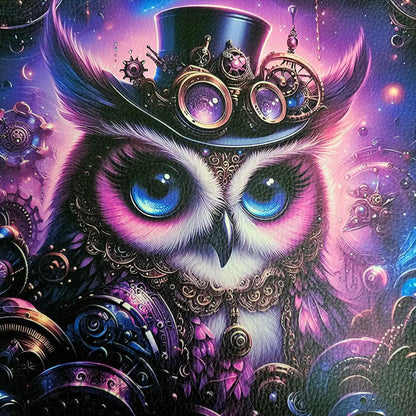 Kunstleder Panele Steampunk Owl 30x30 cm - P30
